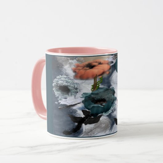 Mug Floral d'art Abstrait (Devant gauche)