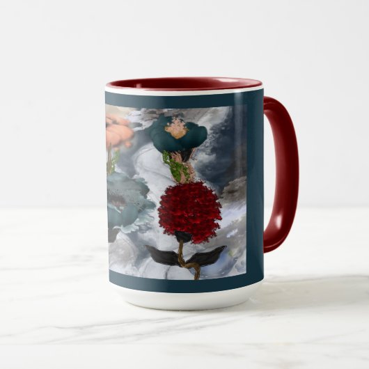 Mug Floral d'art Abstrait (Devant droit)