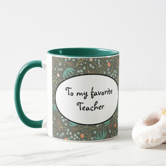 Mug Floral de Christmas (Avec donut)