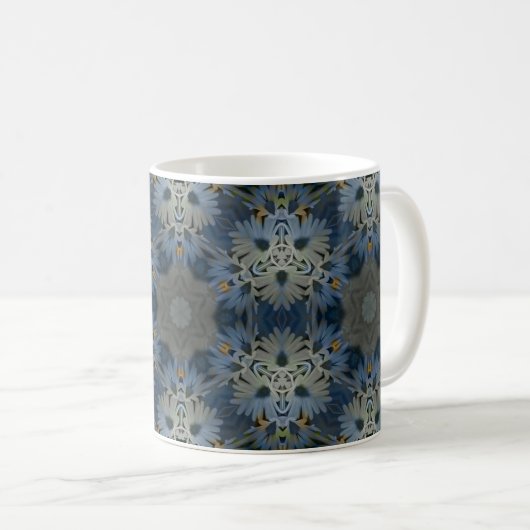 Mug Floral de marguerite bleu antique (Devant droit)