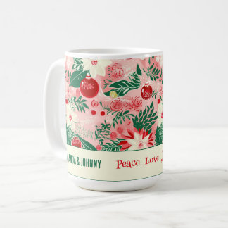 Mug Floral de Noël coloré Personnalisé