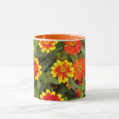 Mug Floral de Zinnias orange et jaune (Centre)