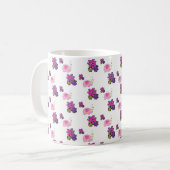 Mug floral d'éléphant rose (Devant gauche)