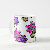Mug floral d'éléphant rose (Devant gauche)