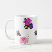 Mug floral d'éléphant rose (Gauche)