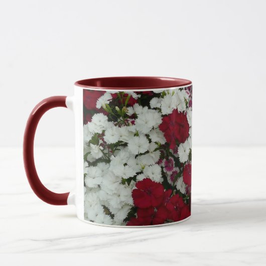 Mug Floral Dianthus blanc, rose et rouge (Gauche)