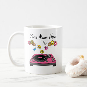 Mug Floral DJ Tourne-disque Music Producteur Musicien
