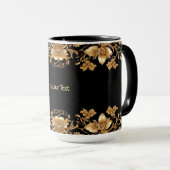 Mug floral doré (Devant droit)