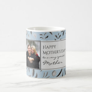 Mug Floral DUSKY BLUE Joyeuse Fête des Mères MÈRE Phot