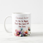 Mug  Floral Educational Assistant Pink  Personalize (Gauche)