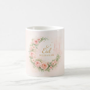 Mug Floral Eid Mubarak – Cadeau Islamique Rose Pâl