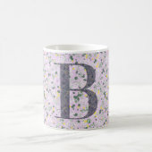 Mug Floral Elegant Classy Monogram B lilas avec phrase (Centre)