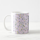 Mug Floral Elegant Classy Monogram B lilas avec phrase (Gauche)