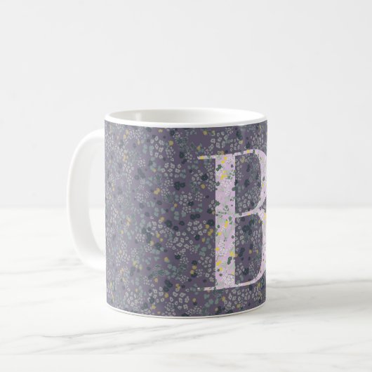 Mug Floral Elegant Classy Monogram B violet avec phras (Devant gauche)