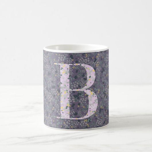 Mug Floral Elegant Classy Monogram B violet avec phras (Centre)