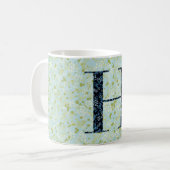 Mug Floral Elegant Classy Monogram H blue w/phrase (Devant gauche)