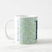 Mug Floral Elegant Classy Monogram H blue w/phrase (Gauche)