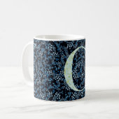 Mug Floral Elegant Classy Monogramme C bleu avec phras (Devant gauche)