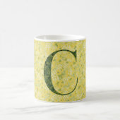 Mug Floral Elegant Classy Monogramme C jaune avec phra (Centre)