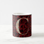 Mug Floral Elegant Classy Monogramme C rouge avec phra (Centre)