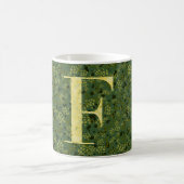 Mug Floral Elegant Classy Monogramme F vert avec phras (Centre)