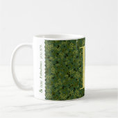 Mug Floral Elegant Classy Monogramme F vert avec phras (Gauche)