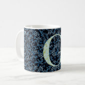 Mug Floral Elegant Classy Monogramme G bleu avec phras (Devant gauche)