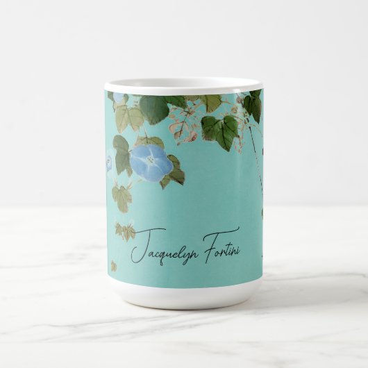 Mug Floral Elegant Minimaliste Calligraphie Ajouter un (Centre)