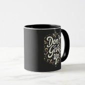 Mug Floral élégant "N'abandonnez pas !" Motivation (Devant droit)