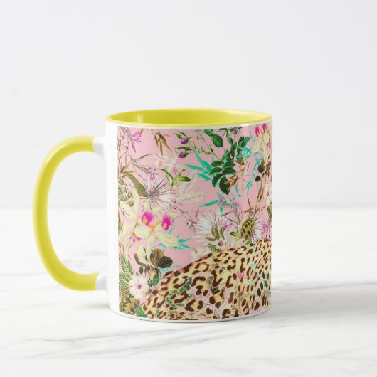 Mug Floral empreinte de léopard tropical hawaïen (Gauche)