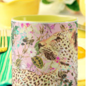 Mug Floral empreinte de léopard tropical hawaïen