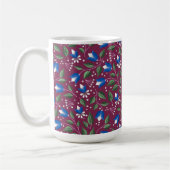 Mug floral en Bourgogne et bleu profond (Gauche)