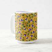 Mug floral en jaune et violet (Devant gauche)