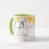 Mug floral-Enregistrer la date (Devant gauche)
