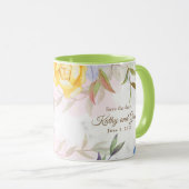 Mug floral-Enregistrer la date (Devant droit)
