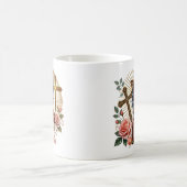 Mug Floral Ethnique chrétienne priant femme noire (Centre)