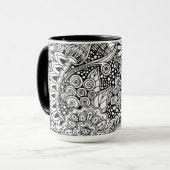 Mug Floral ethnique inspiré (Devant gauche)