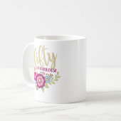 Mug Floral Fabuleux 50e Anniversaire or rose (Devant gauche)