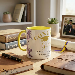 Mug Floral Félicitations Combo Diplômé – Idée Cade