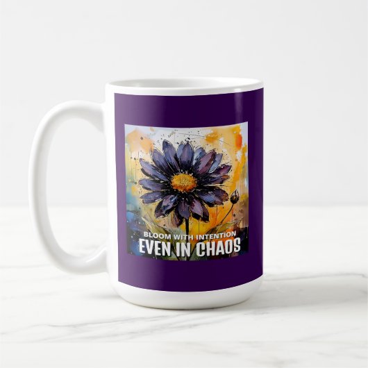 Mug floral - "Fleur avec intention, Même dans le c (Gauche)