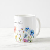 Mug Floral Fleur sauvage personnalisé (Devant droit)