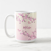 Mug Floral Fleurs de cerisiers Monogramme rose (Gauche)