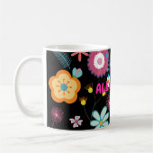 Mug Floral Flower Power Coloré rose (Gauche)