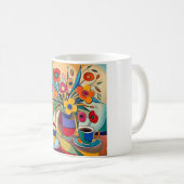 Mug Floral Flowers Colourful Modern Abstract Art Print (Devant droit)