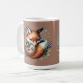 Mug Floral Fox Botanical Woodland Brown (Devant gauche)