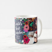 Mug Floral Frame World's Best Grandma Photo Collage (Devant droit)