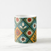 Mug floral géométrique rétro (Centre)