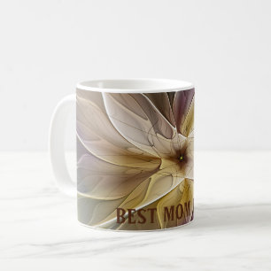 Mug Floral Gold Eggplant Abstrait Fractal Best Maman