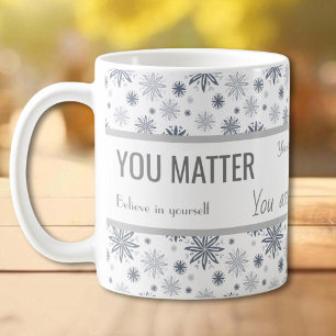 Mug Floral Grey Vous Comptez Citation Inspiration