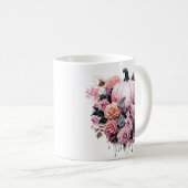 Mug Floral Halloween Citrouille rose (Devant droit)
